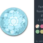 Pastel Flower Round Dance Rug #1 Samtuse963