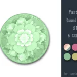 Pastel Flower Round Dance Rug #1 Samtuse963