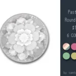 Pastel Flower Round Dance Rug #1 Samtuse963