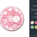 Pastel Flower Round Dance Rug #2 Samtuse963