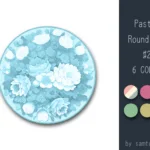 Pastel Flower Round Dance Rug #2 Samtuse963