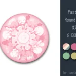 Pastel Flower Round Dance Rug #3 Samtuse963