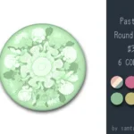 Pastel Flower Round Dance Rug #3 Samtuse963
