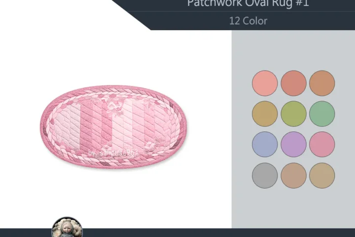 Patchwork Oval Dance Rug #1 Samtuse963