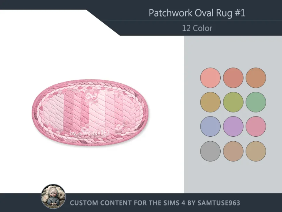 Patchwork Oval Dance Rug #1 Samtuse963