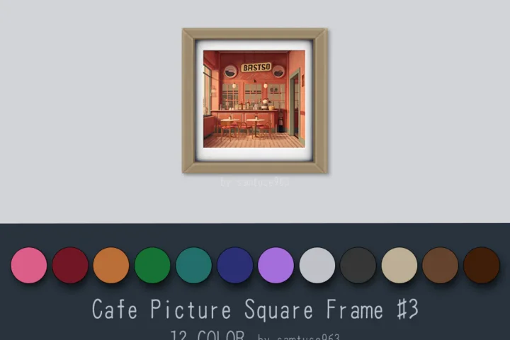Retro Cafe Picture Square Frame #1 Samtuse963