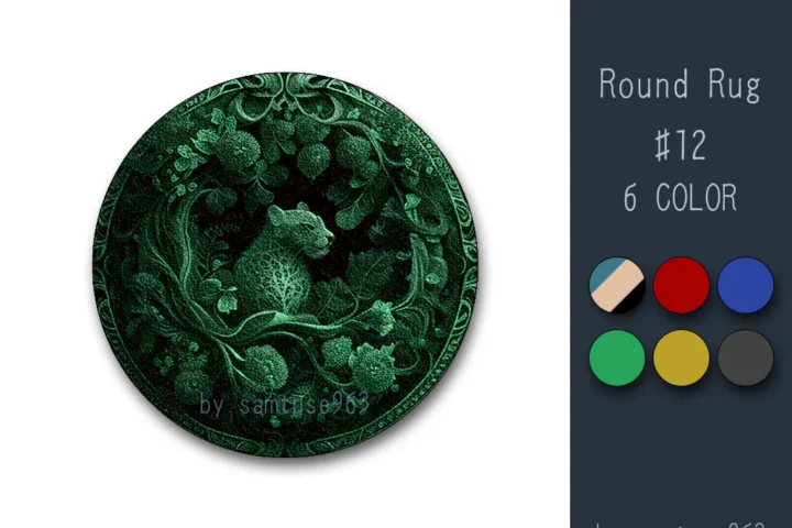 Leopard Round Dance Rug #12 Samtuse963