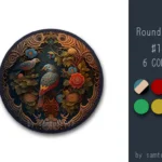 Classic Bird Round Dance Rug #14 Samtuse963