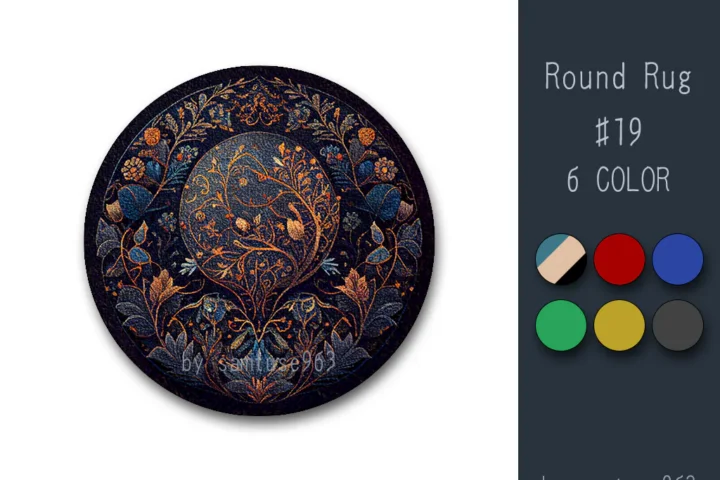 Classic Pattern Round Dance Rug #19 Samtuse963