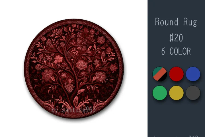 Classic Pattern Round Dance Rug #20 Samtuse963