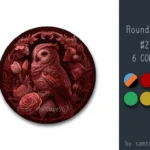 Classic Owl Round Dance Rug #22 Samtuse963