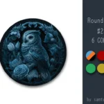 Classic Owl Round Dance Rug #22 Samtuse963