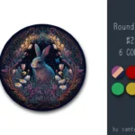 Classic Bunny Round Dance Rug #28 Samtuse963