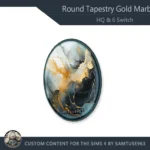 HQ Round Tapestry Gold Marble #1 Sellable Samtuse963
