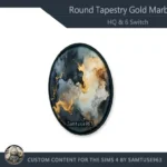 HQ Round Tapestry Gold Marble #1 Sellable Samtuse963
