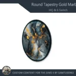 HQ Round Tapestry Gold Marble #1 Sellable Samtuse963