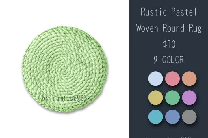 Rustic Pastel Woven Round Dance Rug #10 Samtuse963