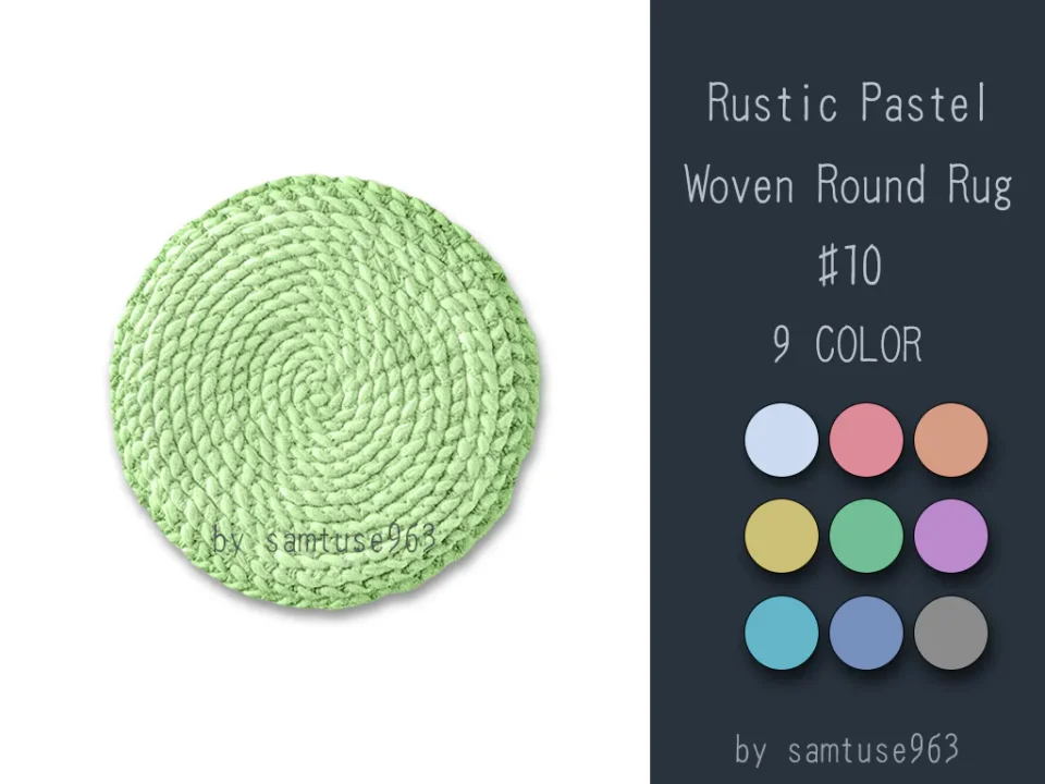 Rustic Pastel Woven Round Dance Rug #10 Samtuse963