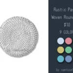 Rustic Pastel Woven Round Dance Rug #10 Samtuse963