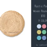 Rustic Pastel Woven Round Dance Rug #10 Samtuse963