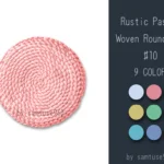 Rustic Pastel Woven Round Dance Rug #10 Samtuse963