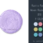 Rustic Pastel Woven Round Dance Rug #10 Samtuse963
