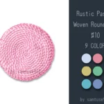 Rustic Pastel Woven Round Dance Rug #10 Samtuse963