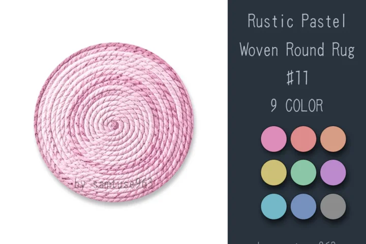 Rustic Pastel Woven Round Dance Rug #11 Samtuse963