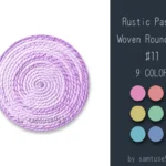 Rustic Pastel Woven Round Dance Rug #11 Samtuse963