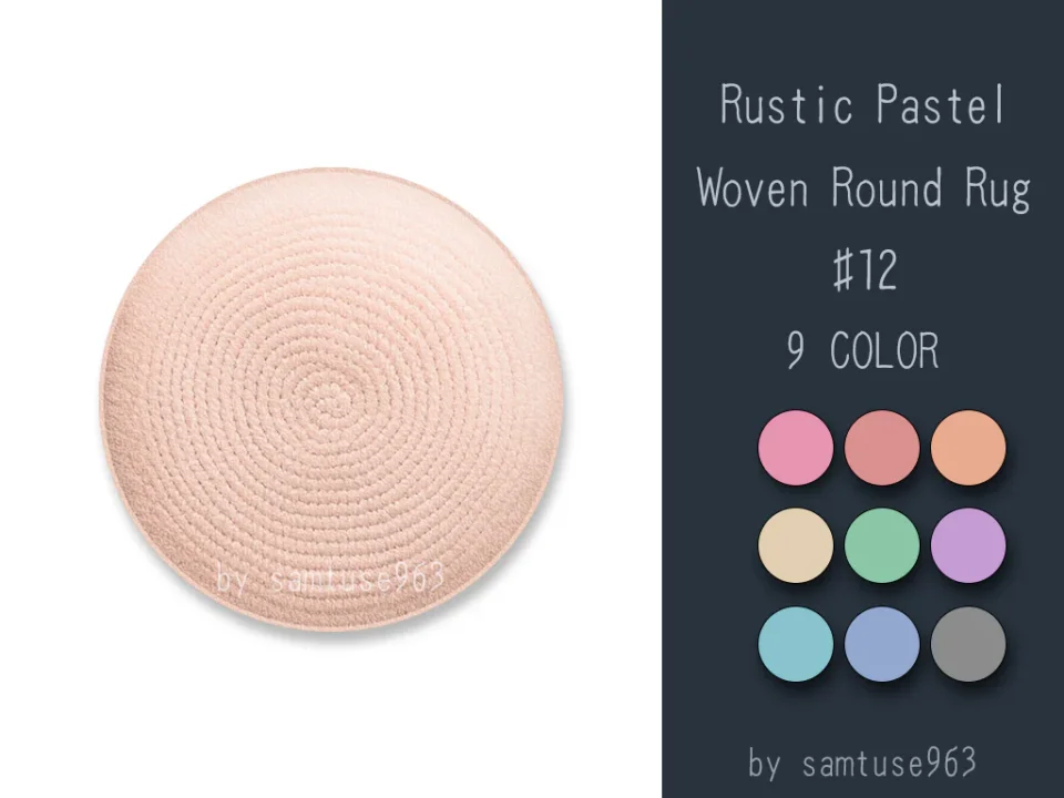 Rustic Pastel Woven Round Dance Rug #12 Samtuse963