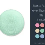 Rustic Pastel Woven Round Dance Rug #12 Samtuse963
