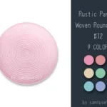 Rustic Pastel Woven Round Dance Rug #12 Samtuse963