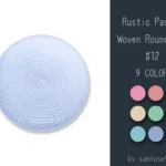 Rustic Pastel Woven Round Dance Rug #12 Samtuse963