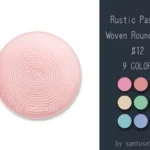 Rustic Pastel Woven Round Dance Rug #12 Samtuse963