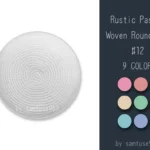 Rustic Pastel Woven Round Dance Rug #12 Samtuse963