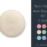 Rustic Pastel Woven Round Dance Rug #12 Samtuse963