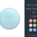 Rustic Pastel Woven Round Dance Rug #12 Samtuse963