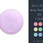Rustic Pastel Woven Round Dance Rug #12 Samtuse963
