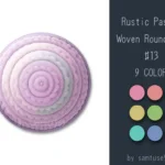 Rustic Pastel Woven Round Dance Rug #13 Samtuse963