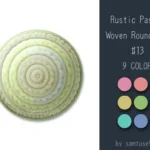 Rustic Pastel Woven Round Dance Rug #13 Samtuse963