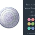 Rustic Pastel Woven Round Dance Rug #13 Samtuse963