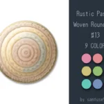 Rustic Pastel Woven Round Dance Rug #13 Samtuse963