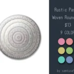 Rustic Pastel Woven Round Dance Rug #13 Samtuse963