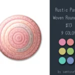 Rustic Pastel Woven Round Dance Rug #13 Samtuse963