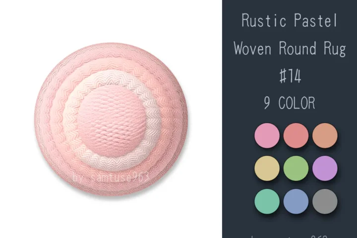 Rustic Pastel Woven Round Dance Rug #14 Samtuse963