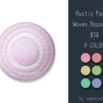 Rustic Pastel Woven Round Dance Rug #14 Samtuse963