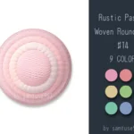 Rustic Pastel Woven Round Dance Rug #14 Samtuse963