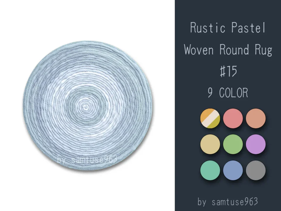 Rustic Pastel Woven Round Dance Rug #15 Samtuse963