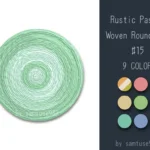 Rustic Pastel Woven Round Dance Rug #15 Samtuse963