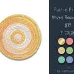 Rustic Pastel Woven Round Dance Rug #15 Samtuse963